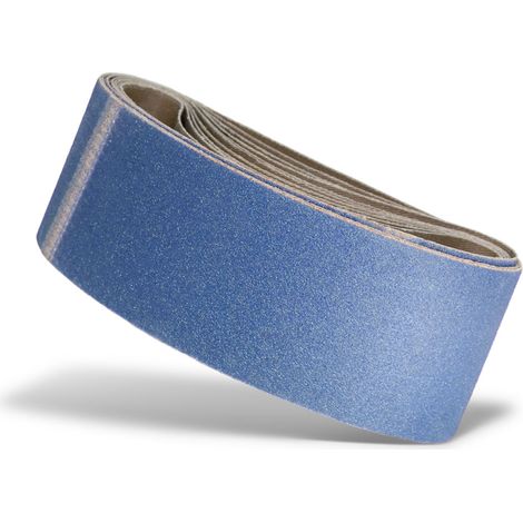 MENZER Blue Nastri abrasivi, 457 x 75 mm, p. Levigatrici palmari a nastro, Corindone zirconio (10 Pz.) G36