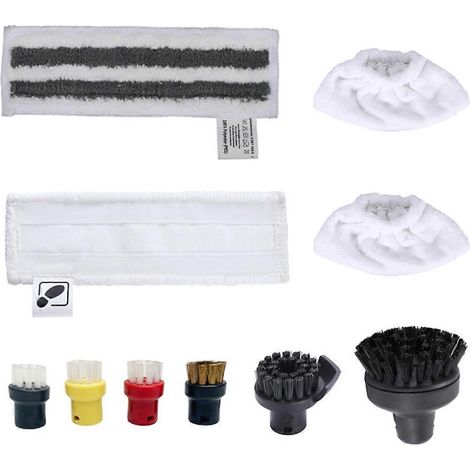 Zubehör für Kärcher Dampfreiniger Easyfix SC2 SC3 SC4 SC5, Mikrofasertuch-Set und Bodendüse mit Rundbürsten (1/5)