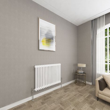 SKY Bathroom 2 Column White 600x830mm Traditional Cast Iron Style Radiator (1/5)