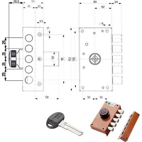 Serrure Sic.Semplice Dx Pompe 30407 Mottura