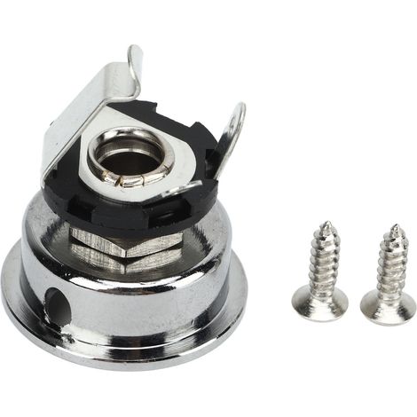 Prise Jack Guitare Électrique Métal Argent Contact Parfait Connexion Stable Sortie Entrée Fiable (1/5)