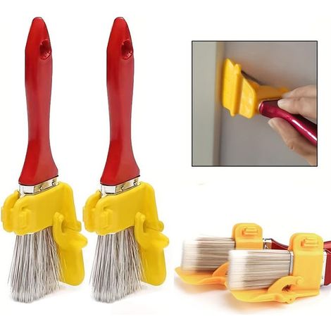 royaluxe - Brosse à rouleau pour coupe-bordure de peinture, outil portatif facile à utiliser, idéal pour les murs et plafonds intérieurs/extérieurs 2 pièces (1/4)