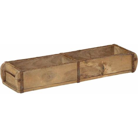 Plateau 4 pcs Marron 57 x 15 x 9 cm Bois Recyclé Solide (1/5)