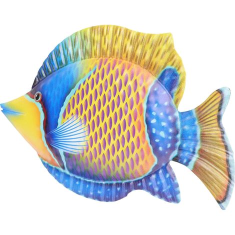 Décoration Murale en Fer Forgé de Poisson, Sculpture Suspendue Colorée et Artistique pour Salon ou Chambre, Structure Amovible et Présent de Pendaison de Crémaillère (1/5)