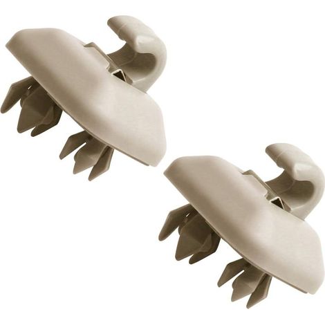 2 Pièces Clip de Pare-Soleil Intérieur, MoreChioce 8U0857562A Crochet de Suspension en Plastique pour Pare-Soleil Compatible avec A1 A3 A4L A5 A6L A7 Q3 Q5 Q7 TT 8E0857563A,Beige (1/4)