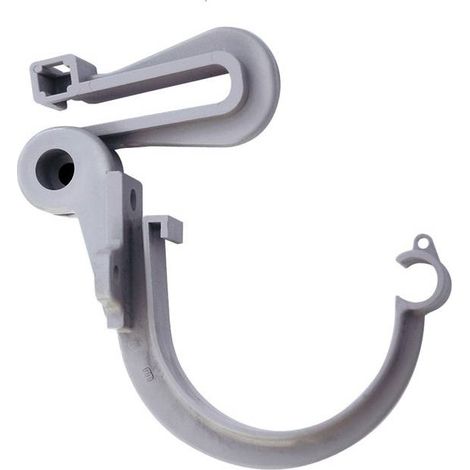First Plast – Crochet bandeau orientable étrier pour gouttière 16 gris – Élément de fixation en PVC – Résistant aux intempéries – Pour installation facile