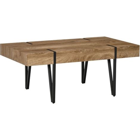 Table basse au style industriel noir et marron, dimensions 105 × 60 × 42 cm. Design authentique et robuste pour votre intérieur contemporain (1/5)