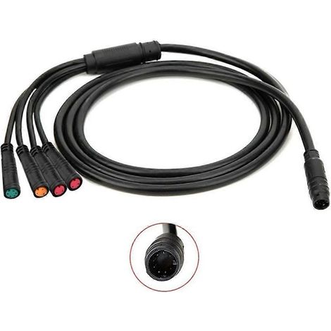 Câble principal étanche 8 broches pour vélo électrique, compatible avec certains contrôleurs KT, noir (1/5)