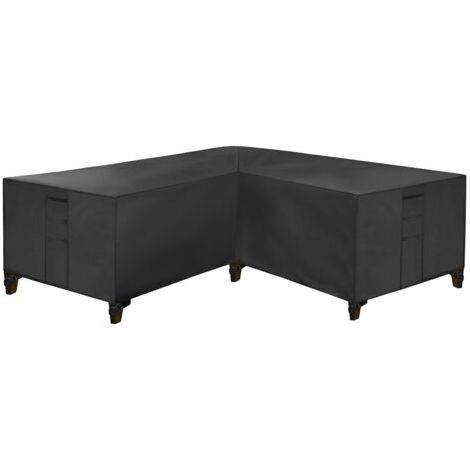 Pair Housse de canapé d'extérieur en tissu Oxford 420D robuste, housse de canapé sectionnelle en forme de V, 270x270x90cm (1/3)