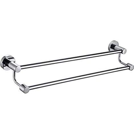 Toallero doble para baño – Montaje en pared de acero inoxidable – Tamaño: 61 x 12 cm (1/4)