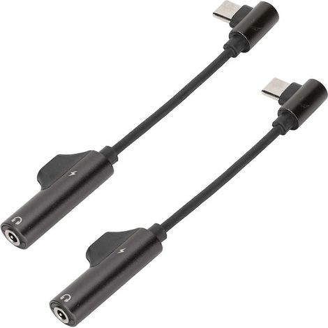 Câble Type C vers Jack 3,5mm 2 Pièces, Adaptateur Audio 2-en-1 à Tête Pliable pour Smartphone, Tablette et PC (1/5)