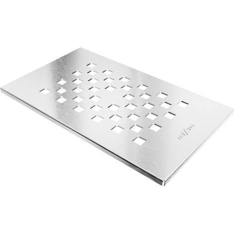 Mexen – Cache receveur de douche inox 20,5 cm x 12,5 cm – Acier inoxydable – Convient à receveurs série Hugo – 42910001 (1/4)