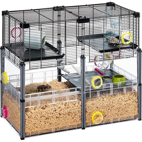 FERPLAST - Gabbia per criceti grande - Gabbia per topolini - Rete metallica - con accessori - Modulare - Multipla Hamster, 72,5 x 37,5 x h 62 CM (1/5)