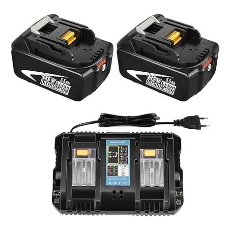[2 Pièces] Remplacement pour 18V Batterie + 7A pour Chargeur 18V Dual Port Chargeur pour Batterie (1/5)