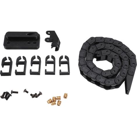 Chaîne porte-câbles pour imprimante 3D, 43 cm (16,9 pouces), en ABS noir, flexible, silencieuse et facile à installer, pour remplacement Bamboo P1P. (1/5)