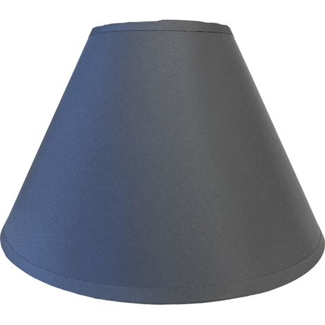 Abat-jour conique gris en polyester et métal – Hauteur 14.5 cm – Diamètre 22 cm – Bague d'adaptation pour douilles E14/E27 – Unimasa (1/3)