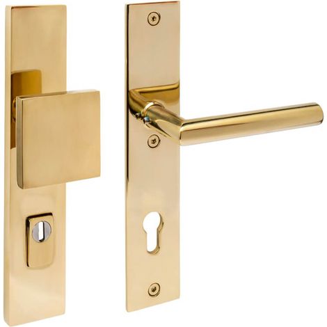 Ferrures de porte d’entrée Jura PC 92mm laiton - 0013.396249Z (1/2)