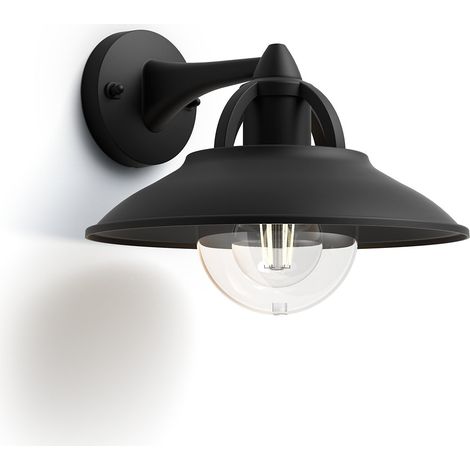 Philips – Applique murale extérieure 1x42W E27 – IP44 – Noir – Température de couleur 3000K – Fixation murale – Pour espaces extérieurs (1/10)
