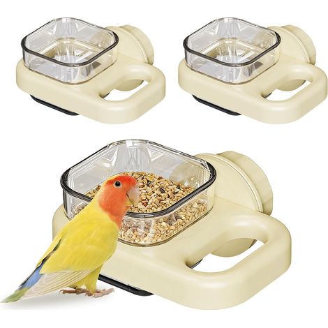 3 PièCes Gamelle pour Oiseaux avec Clip - Mangeoire pour Cage à Oiseaux - Arrosage d'oiseaux, Convient Aux Perroquets, Perruches, Perruches, Calopsittes Et Petits Animaux (1/5)