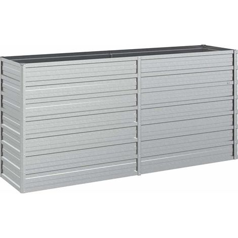 Maison Exclusive - Arriate de acero galvanizado plateado 160x40x7 (1/5)