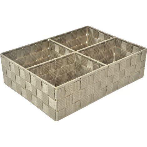 Cassetto poliestere tortora 4 scomparticm 37x27h10