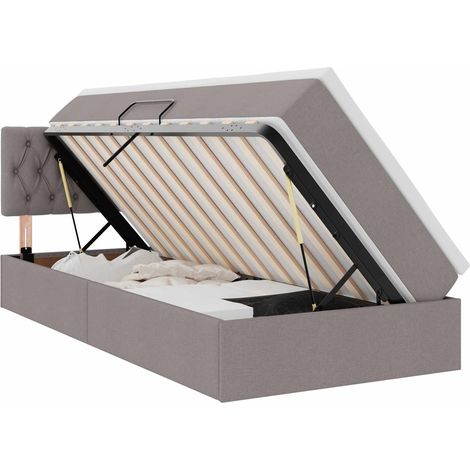 Maison Exclusive - Aufbewahrungsbett mit Matratze Taupe 90 x 200