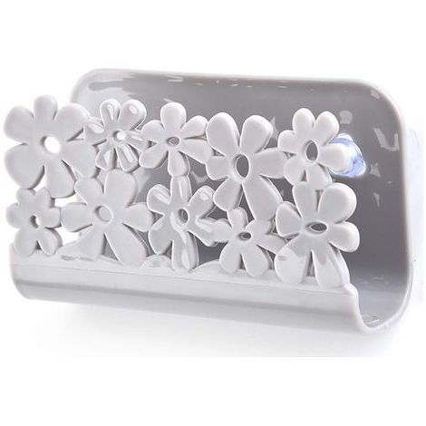 Porte-éponge à ventouse, support de rangement, chiffons adhésifs, éponge de cuisine, support à ventouse pour éponge à récurer, gris (1/5)