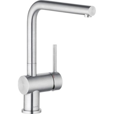 Kludi L Steel - Grifo de fregadero, acero inoxidable cepillado 45803F877 (1/3)