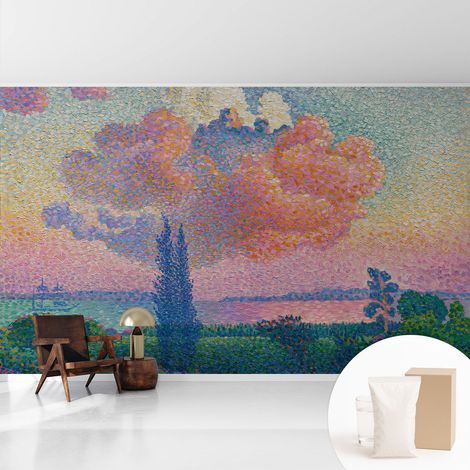 Fototapete Vliestapete mit Kleber - modern Wohnzimmer - Wanddekoration - einfach anzubringen Farbenfrohe Landschaft 416x254 cm (1/5)