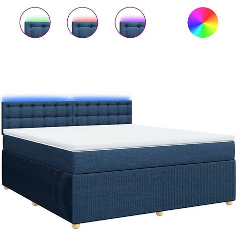 Maison Exclusive - Cama box spring con colchón tela azul 180x200 (1/5)