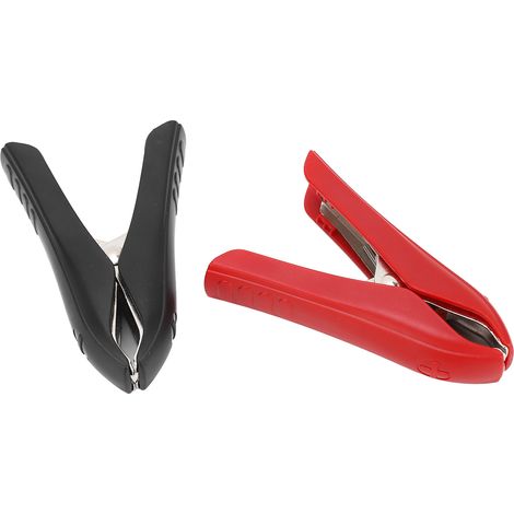 Lot de 2 pinces crocodiles batterie 100A mâchoire 30mm fer ABS isolé rouge noir pour chargeur soudure testeur véhicule solaire bateau (1/5)