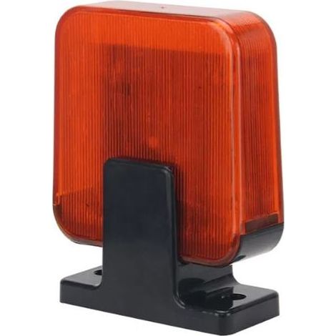 LED flashing warning light for garage door – 12-265V, orange, IP54, wall mount (1/5)