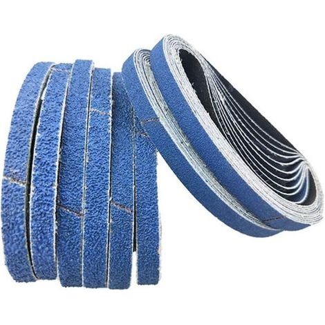 Bandes abrasives corindon de zirconium,457×13 mm, poncer le métal, le bois, l'élimination de la rouilleLot de 12 bandes abrasives（P 80） (1/4)