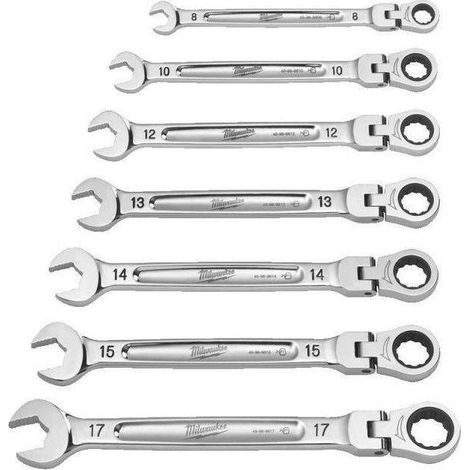 Milwaukee MAXBITE Set di 7 Chiavi Combinati a Cricchetto