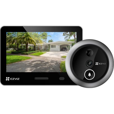 EZVIZ EP4 CAMÉRA DE JUDAS INTELLIGENTE 4K AI SANS FIL, RECONNAISSANCE FACIALE, DÉTECTION HUMAINE, VUE LARGE DE 155°, VISION NOCT