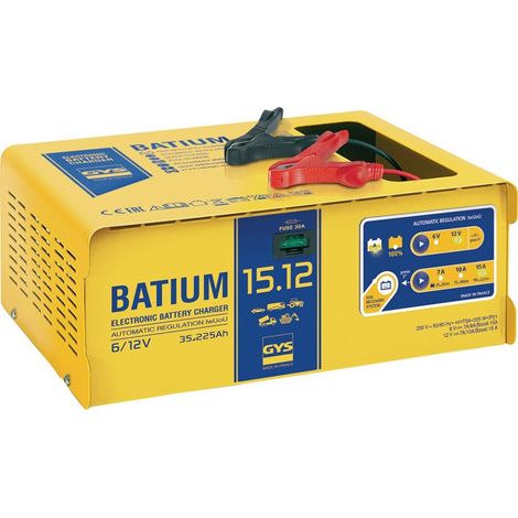 GYS BATIUM 15.12 024519 Caricatore automatico, Caricabatterie da officina, Caricatore 6 V, 12 V (1/4)