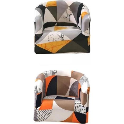 Housses de chaise de baignoire - Noname - 2 pièces - Velours extensible - Lavable - Orange (1/4)