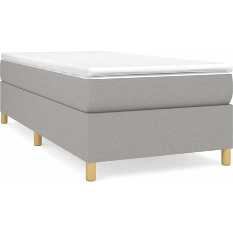 Maison Exclusive - Sommier à lattes de lit avec matelas Gris clair 80x200 cm Tissu (1/5)