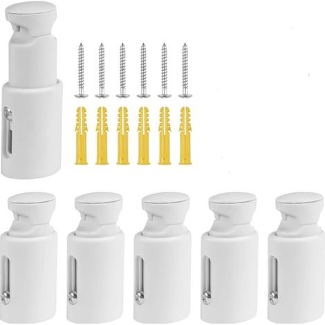 Supports pour sèche-serviettes, kit de 6 pièces, supports de fixation pour radiateur, ABS et métal, kit de montage pour radiateurs plats ou incurvés (1/5)