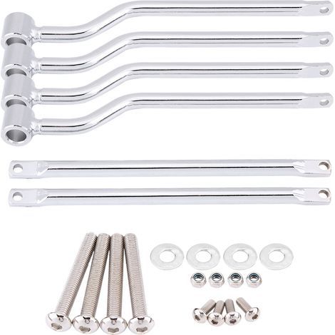 Kit de supports de barres de support de sacoche de moto pour Honda Suzuki Yamaha Kawasaki Silver (1/5)