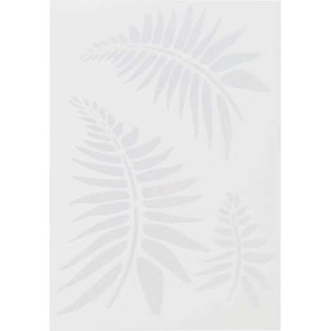 Pochoir Fougères dans 3 Designs, en Plastique, Transparent, A5 (1/2)