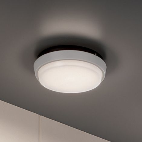 Alu Lampada da Parete o Soffitto LED 10W 3000K IP54 Rotonda Diametro 17.5cm Colore Bianco Opaco - Illuminazione Outdoor e Indoor di Design