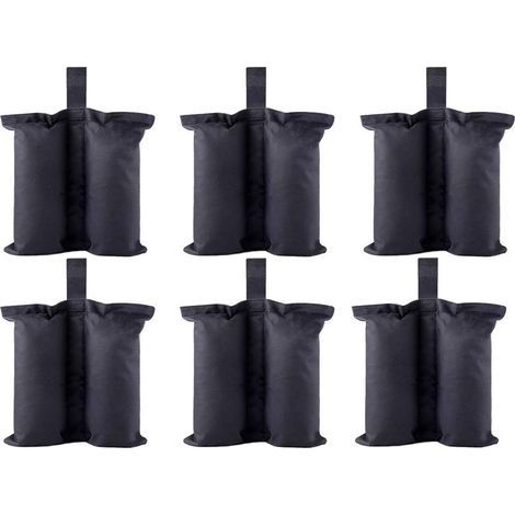 Sacs de poids pour abris instantanés robustes de qualité supérieure - Sac de sable pour pieds de tente, auvent dépliant, sac de pieds lesté (taille M - 6, noir) (1/5)