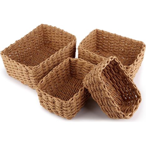 Lot 4 paniers rangement corde papier, table à langer, salon/cuisine/chambre. (1/4)