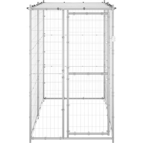 Maison Exclusive - Perrera de exterior acero galvanizado con tech