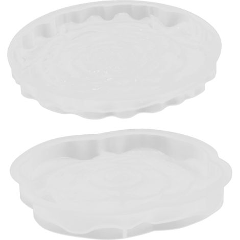 Kit comprenant 2 moules en silicone pour la création d'objets en résine, avec un motif de roses pour réaliser des sous-verres.