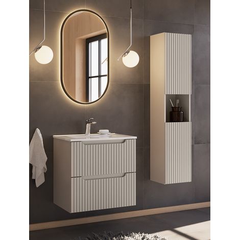 Badmöbel Set 3-teilig mit 60cm Waschtisch, Beige, NEWPORT-56-CASHMERE (1/5)