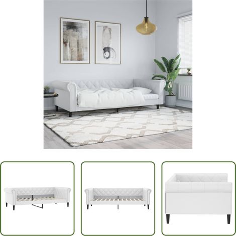 Schlafsofa -  Tagesbett Weiß 100x200 cm Kunstleder (1/5)