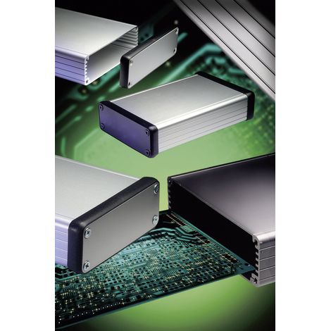 Hammond Electronics  1455N1202BK Profil-Gehäuse 120 x 103 x 53  Aluminium  Schwarz 1 St.