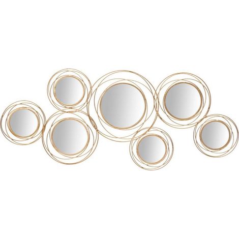 Decorazione parete specchio gold round cm 124,5X4X53,5 - GOLD ROUND (1/5)